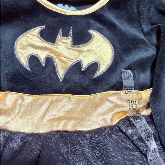 DC 24 Month Girl Batman Costume Dress Up Dress With Came & Headband Velvet Dress - Picture 2 of 7